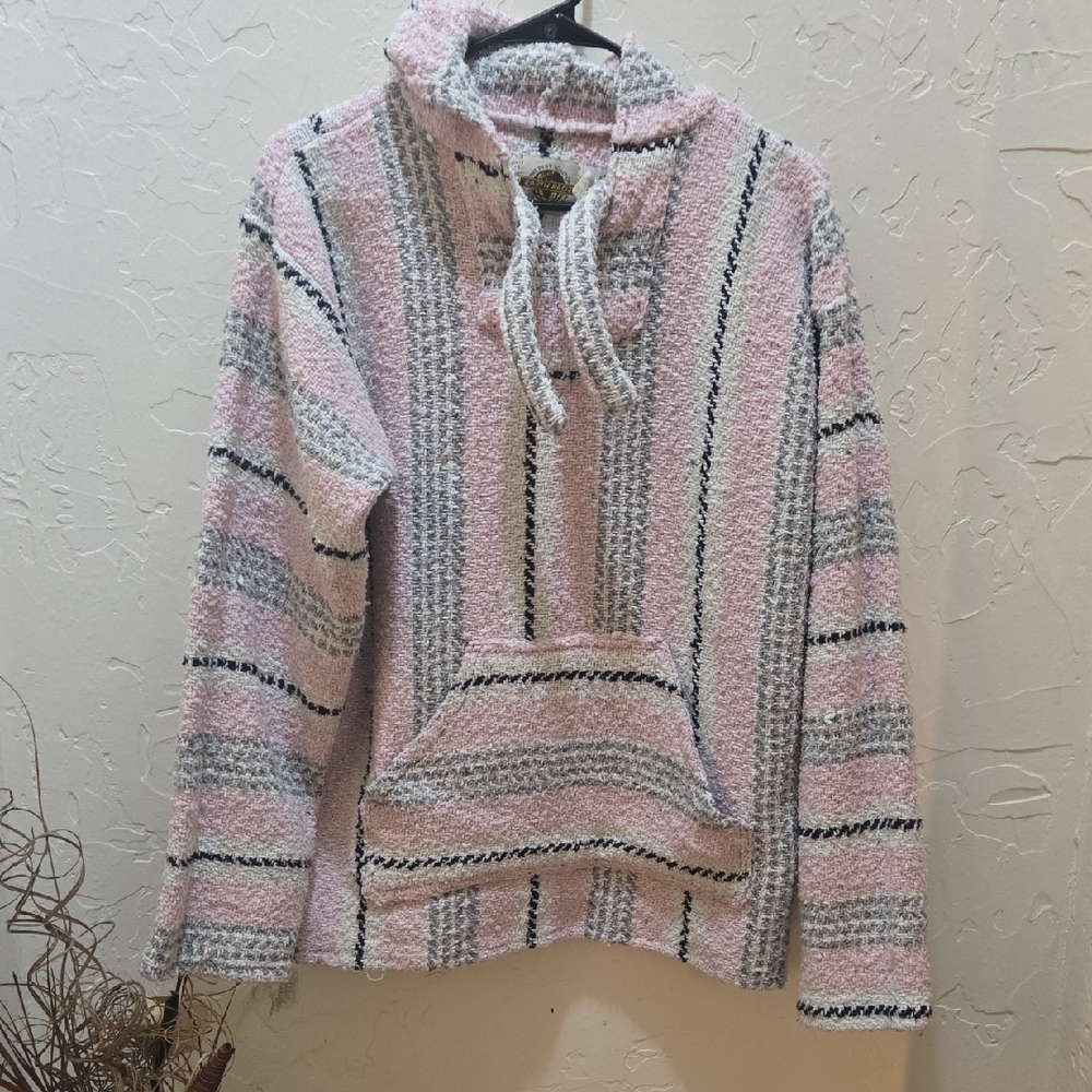 Vintage 90s Carpet Poncho Style Hoodie by Earth Ragz